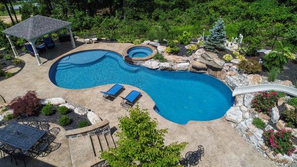 Custom vinyl liner and gunite  pools from Fronheiser Pools