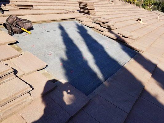 Isolated roof leak repair, Vista,CA 2018'