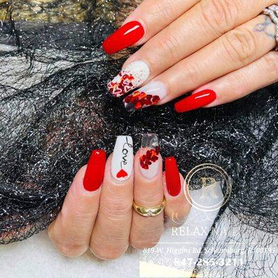 Valentine nails design