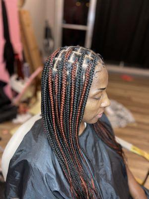 Medium knotless braids