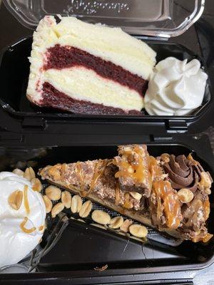 Red Velvet and Caramelicious Snickers cheesecake