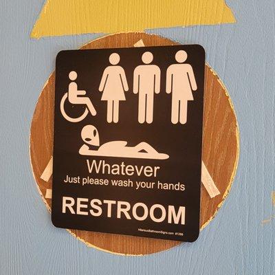 Cool restroom sign!