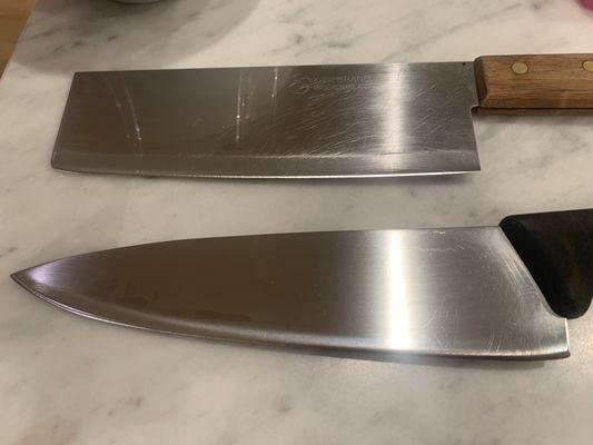 Just sharpened. I'm sure far, far sharper than when I bought them.