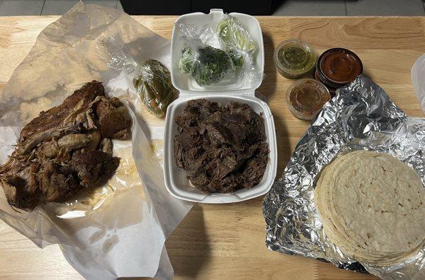 A lb of carnitas & a lb of carnitas