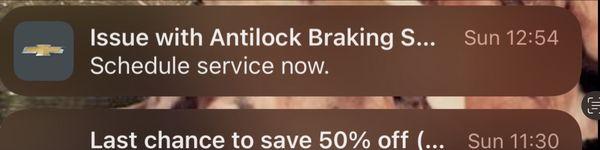 This is the photo I tried to show Chris Newton , " this notification would do nothing to help them find the problem with my truck."