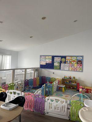 infant room showing the cribs