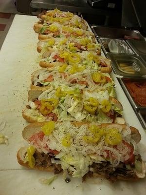 cheesesteaks served on rolls from Philly!