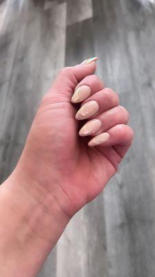 Rose gold chrome French tips