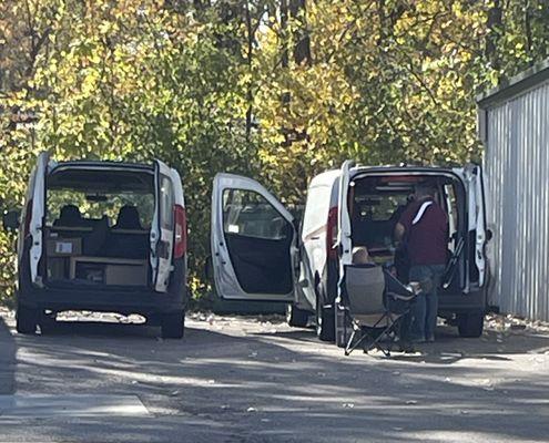 The squatters. 99% of the time, you'll find these Informa Business Systems vans parked at your storage building, blocking the doors