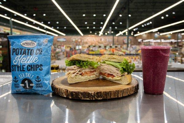 The possibilities are endless at our deli. We have freshly made sandwiches, acai bowls, and smoothies.