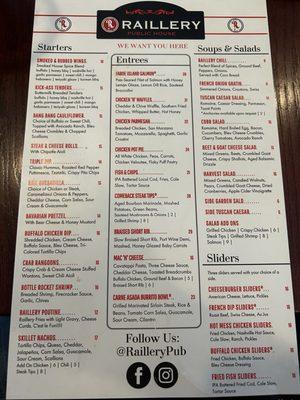 Menu- front side