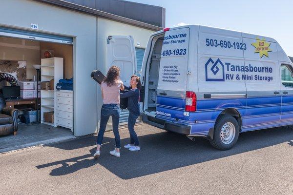 Use our van to take your valuables to Tanasbourne RV & MiniStorage