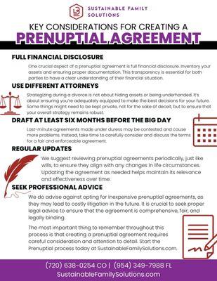 Prenuptual agreement and things to consider.