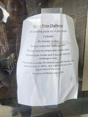 2 Foot Pizza Challenge