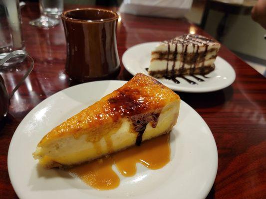 Creme Brulee Cheesecake and Tiramisu