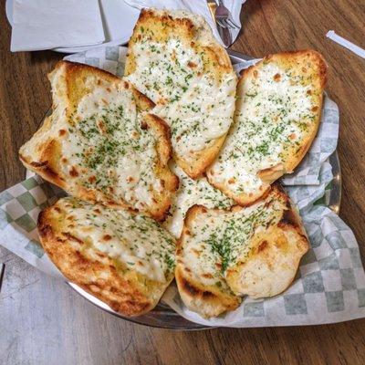 Garlic bread with cheese.