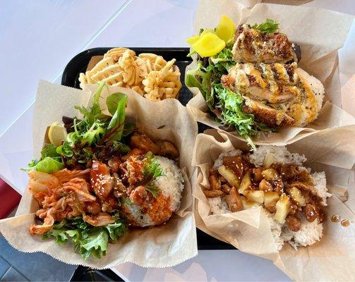 Chicken Bowl, Teriyaki Chicken Bowl with Fries, and Crispy Chicken Bowl.