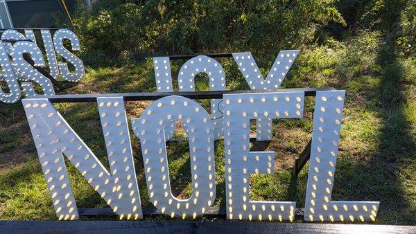 These signs are so cool but Kingdom Christmas Lights is not just a sign manufacturer, we install holiday lighting in Houston Texas.