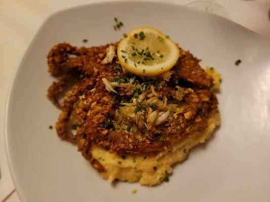 Softshell Crab topped with crabmeat