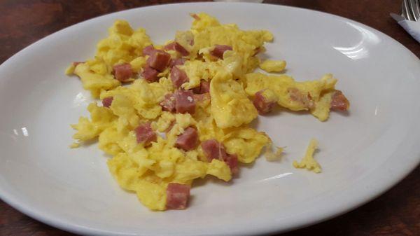 Lighter side eggs with ham