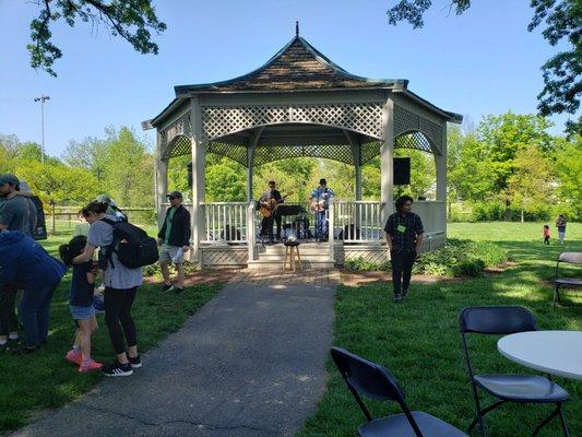 Live performances in the park gazebo