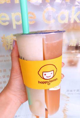 Double happiness: grapefruit green tea and yakult lemon slush