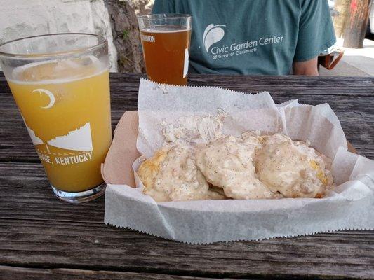 Left front beermisa, back bellvue common, front biscuits and gravy. All delicious.