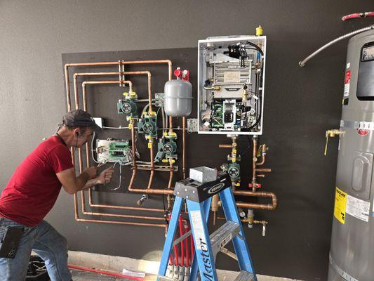 Awesome looking hydronic system installation for heating and cooling a new home!