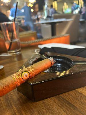 Great cigar selection, very comfortable, great ambience, food & service. Glad to have found a Friend here!