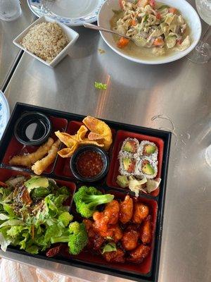 Lunch bento box and green curry