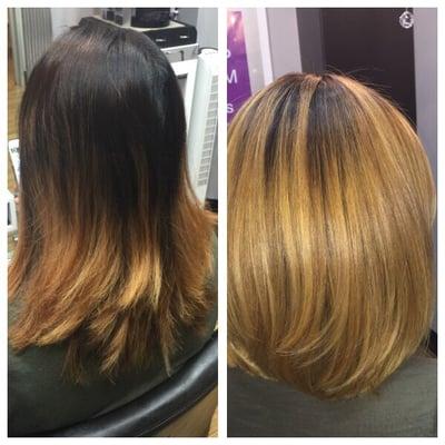 Balayage before/after