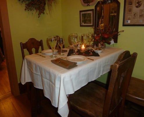 Dinner for 2 (or 4) in the Green room...our 'Friday Night Supper'