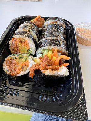 Spicy pork kimbap, so good!