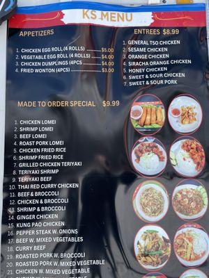 Menu on truck side