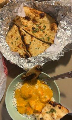 Takeout- Chicken Tikka Masala, Garlic Naan