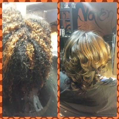 Natural Hair Flat Iron & Color