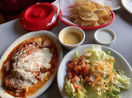 Chile Relleno, Dinner Salad, Queso