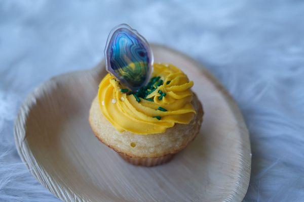 Mardi gras specialty cupcake.