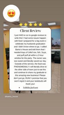 Customer review. BOOK US FOR ALL YOUR EVENTS!