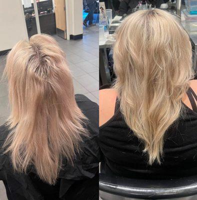 Haircut and tone while in cosmetology school