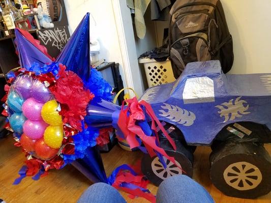 Standard Star Piñata and a Monster Truck Piñata all for a great deal!