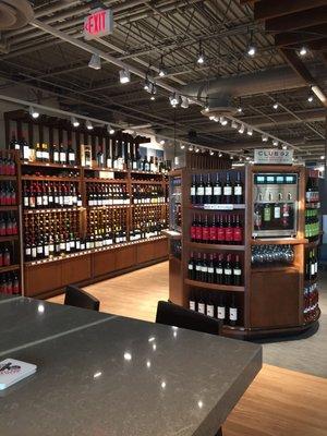 Snippet of bar (w/ 12 rotating taps) & well-stocked wine area capable of impromptu tastings