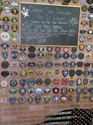 Photo of the wall for law enforcement and military it's super cool.