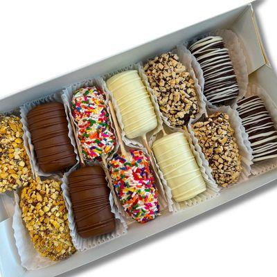 Classic Chocolate Dipped Frozen Bananas.  Perfect for Desserts or as a Gift.