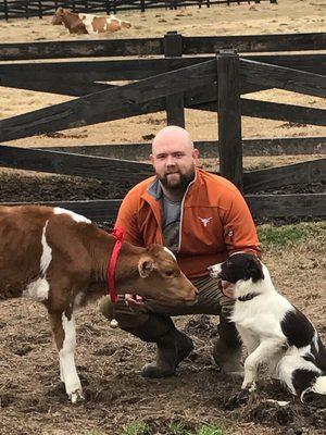 Sergio the calf and the beautiful Adeline!