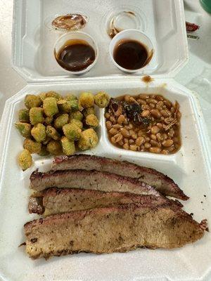 Lean Brisket, Okra, Beans