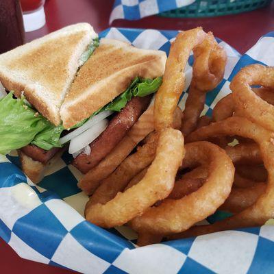 Fried Bologna with rings