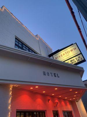 Exterior entrance to lodge and tavern