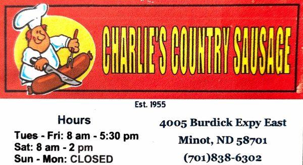 Charlie's Country Sausage