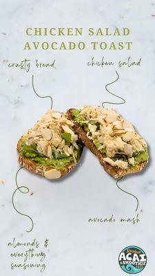 Chicken Salad Toast with Avocado